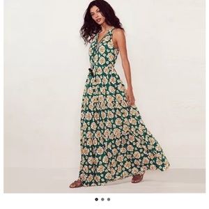 LC Lauren Conrad green floral tiered maxi dress